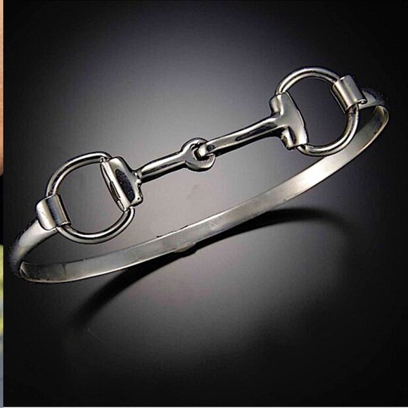Sterling Silver HorseBit Bracelet Snaffle D Ring Bangle - Picture 3 of 11